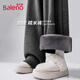 班尼路（Baleno）加絨保暖糯米褲女冬季校園百搭休閑潮流輕奢時(shí)尚保暖鎖溫直筒長(cháng)褲