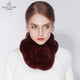 達芬奇密碼圍巾女士冬季純色仿獺兔毛領(lǐng)圍脖加厚保暖百搭送女友生日禮物 毛球 酒紅