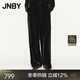 JNBY/江南布衣秋冬新品絲絨休閑褲含桑蠶絲寬松闊腿抽繩長(cháng)褲5O8E14950 005/近黑 XS