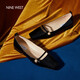 NINE WEST/玖熙瑪麗珍鞋牛漆皮優(yōu)雅方頭淺口平底女單鞋NF353013FK 黑色 39 