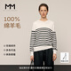 麥檬【爆款多色】MM100羊毛慵懶連帽毛針織衫毛衣上衣25秋冬新款 白色5G8933311 M