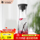 WMF 德國進(jìn)口特質(zhì)玻璃冷水瓶水杯套裝組合四件套涼水杯涼杯玫瑰金 水扎壺黑1.0L