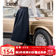 百圖betu女裝秋季新款半身裙簡(jiǎn)約高腰半身裙顯瘦赫本裙女2309T96 深寶藍 L