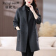 瑞秋兒（RUIQIUER）雙面羊毛大衣女裝秋冬季新款韓版保暖中長(cháng)款西裝高端羊毛呢外套女 深灰色  S 建議 90到105斤