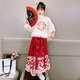 兜兜王國拜年服女童馬面裙2025新款兒童漢服國風(fēng)冬裝新年秋冬季加厚過(guò)年服 紅色 【加絨上衣+加絨裙子】 150