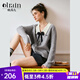 Olrain歐芮兒灰色翻領(lǐng)毛衣女裝秋季法式學(xué)院風(fēng)套頭衫 灰色 M