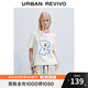 UR2025秋季新款女裝時(shí)尚休閑撞色印花圖案短袖T恤UYY450188 本白 M