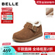 百麗（Belle）復古內增高勃肯鞋女2025冬新商場(chǎng)同款加毛保暖休閑鞋E4Z1DDM5 棕色 36