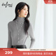 伊芙麗（eifini）蔣欣代言【100%綿羊毛可機洗揚子紗】堆堆領(lǐng)厚針織衫25秋款 淺灰 堆堆領(lǐng) L 115-130斤