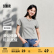 森馬短袖T恤女短款字母插肩袖緊身2025夏季新款時(shí)尚燙鉆衣服氣質(zhì) 中花灰00510 M