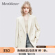 MeetMetro瑪依爾休閑西裝外套女2025秋季新款廓形感西服上衣 米白【現貨閃電發(fā)】 S