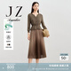 玖姿·安娜蔻經(jīng)典延續曲珠紗假兩件收腰毛衫連衣裙女春款 咖啡-第二批KWFQ31501 L