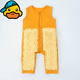 G.duck小黃鴨嬰兒衣服爬行服夏季拖地裝寶寶爬爬服兒童連體衣擦地板防臟 桔色無(wú)袖9分褲薄 夏 （送護肘） 90cm 90碼（身高75-83厘米，19-