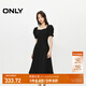 ONLY2025秋季新款氣質(zhì)復古方領(lǐng)泡泡袖中長(cháng)款連衣裙女|125107026 E39 俊黑色 S