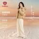 坦博爾泡芙羽絨服女短款脫卸帽秋冬保暖外套25新款5530520D松露橘粉160
