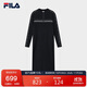 FILA 斐樂(lè )官方女子編織連衣裙2025冬修身半拉鏈連身毛衣長(cháng)裙