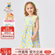 Classic Teddy精典泰迪女童連衣裙兒童裙子中小童裝碎花裙田園風(fēng)長(cháng)裙 黃藍 130 