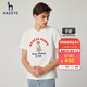 哈吉斯（HAZZYS）男裝 夏季款上衣休閑趣味日常潮流寬松t恤男ASTZE03BE67 白色WT L (175/96A 48)