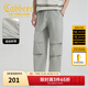 卡賓（CABBEEN）【特色微皺】休閑褲男側(cè)邊運(yùn)動(dòng)織帶戶外潮流青春春秋長(zhǎng)褲子男褲 淺灰色16 XL /180/52