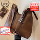 京贊hobo包女包包子母包大容量軟皮托特包單肩腋下包休閑包通勤水桶包 咖色（買(mǎi)大包送小包）