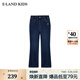 E·LAND KIDS衣戀女童牛仔褲冬季新品學(xué)院風(fēng)徽章刺繡長褲 Indigo靛藍色/55 165 (M)
