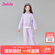 笛莎童裝兒童女童套裝2025年春季中大童學(xué)生春秋裝衛衣長(cháng)褲 紫色 160