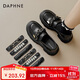 達芙妮樂(lè )福鞋女英倫2025新款一腳蹬黑色厚底秋季女鞋子小皮鞋單鞋