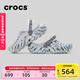 卡駱馳（CROCS）波波大理石紋洞洞鞋舒適輕便男沙灘鞋包頭拖鞋女鞋|208454 月光灰/彩色-1NL 41 /42(260mm)