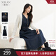 熙然2025春裝新款白色針織開(kāi)衫V領(lǐng)背心牛仔連衣裙女套裝兩件套 牛仔藍 S