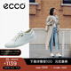 愛步（ECCO）板鞋女 小白鞋牛皮休閑鞋女鞋舒適系帶平底鞋 柔酷7號(hào)430003 白色43000301007 37 （偏小，建議選大一碼）