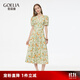 歌莉婭連衣裙女出游穿搭2025新款夏日多巴胺絕美小裙子1E5C4K690 8CD夏夢金橘 L