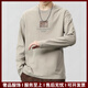 IpentaTRSV品牌男士長(zhǎng)袖t恤男純棉上衣春秋季休閑體恤圓領(lǐng)打底衫男裝 8072灰杏色 【純棉長(zhǎng)袖T恤】 均碼 請(qǐng)選擇尺寸（可咨詢客服）