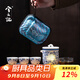 兮元記青花羊脂玉瓷玲瓏旅行茶具套裝纏枝蓮戶(hù)外便攜式快客杯一壺三杯 繁花玉瓷玲瓏快客杯