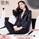 香影皮衣外套女短款2025春秋新款今年流行復(fù)古翻領(lǐng)小個(gè)子機(jī)車夾克 黑色 M