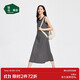 松山棉店二合一薄荷條紋女士帶杯背心裙無(wú)袖長(cháng)款顯瘦睡裙休閑寬松黑白條M