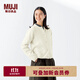 無(wú)印良品（MUJI）女式 針織 圓領(lǐng)開(kāi)衫 毛衣女裝上衣外套25年春季 BA1Q4A5S 米白色 M (160/84A)