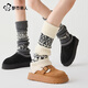 都市麗人費爾島襪套堆堆襪子女士顯瘦小腿襪日系y2k搭雪地靴秋冬保暖腿套