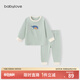 babylove嬰幼兒保暖套裝春秋德絨寶寶秋衣秋褲居家服春季外出打底套裝 晴朗綠 90 cm