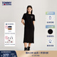 TOMMY JEANS【休閑舒適】夏季女裝純棉簽字印花圓領(lǐng)T恤長(cháng)裙連衣裙19231 黑色BDS XS （推薦：80-95斤）