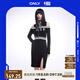 ONLYNBA聯(lián)名款開(kāi)叉修身套裝針織連衣裙女|123146005 H1Z 黑色BLACK M (165) 84A