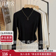 絲柏舍長(cháng)袖打底衫2025秋裝新款女裝修身半高領(lǐng)弧度衣擺上衣
