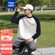 唐獅（TonLion）2025春男印花撞色插肩袖長(zhǎng)袖T恤 本白 XL 