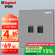 羅格朗（LEGRAND）開(kāi)關(guān)插座電工電料逸景深砂銀灰色86型面板墻面暗裝插座 兩位電腦（超五類(lèi)） 弱電類(lèi)
