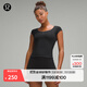 lululemon丨Cap-Sleeve 女士蓋肩袖亨利領(lǐng) T 恤 LW3IGFS 黑色 M