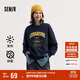 森馬（Semir）[商場(chǎng)同款]女oversize發(fā)熱抗菌2024冬季繡花抓絨上衣101724116004