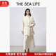 THE SEA LIFE【雙面呢羊絨大衣】歐海一生25冬新款立領(lǐng)系帶羊毛呢外套女220025 米白色 S