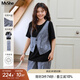 MsShe【假兩件拼接馬甲短袖上衣闊腿褲套裝】大碼女裝2025款秋季 碧海藍(lán)色現(xiàn)貨 3XL