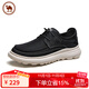 駱駝軟底休閑布鞋一腳蹬男鞋套腳透氣防滑帆布鞋P15S046008黑色43