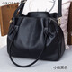 高巴度（GORBADO）女士手提包新款2025真皮單肩斜挎包大包時(shí)尚潮流軟皮多層媽媽包潮 黑色小號
