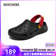 斯凱奇（Skechers）怪獸泡泡鞋夏季男鞋透氣舒適輕質(zhì)沙灘洞洞鞋涼拖鞋 黑色/紅色/BKRD 39.5